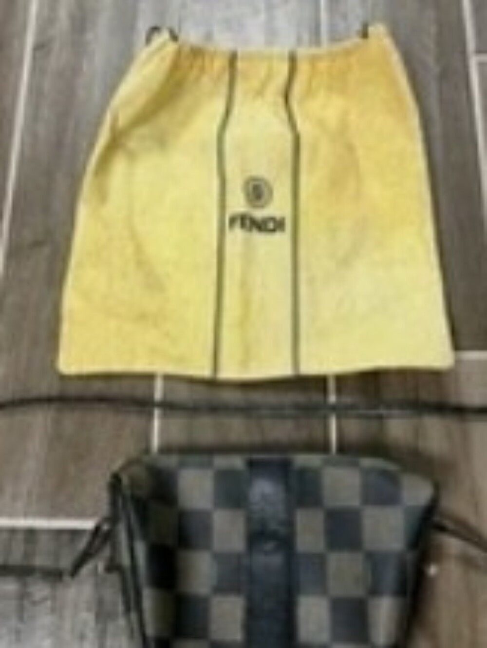 Fendi Brown and Black Checkered Crossbody Bag